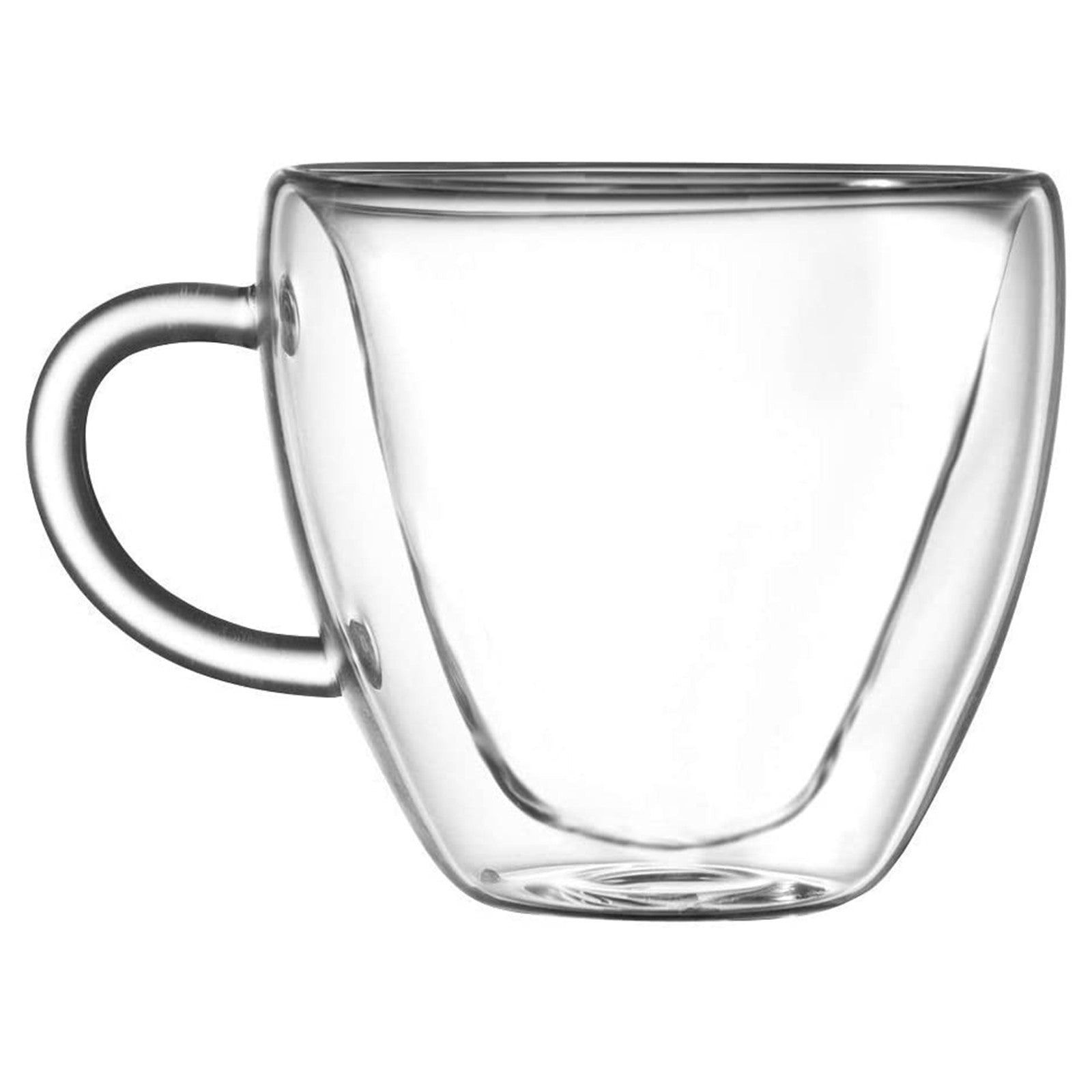 Heart Love Shaped Double Wall Glass Mug