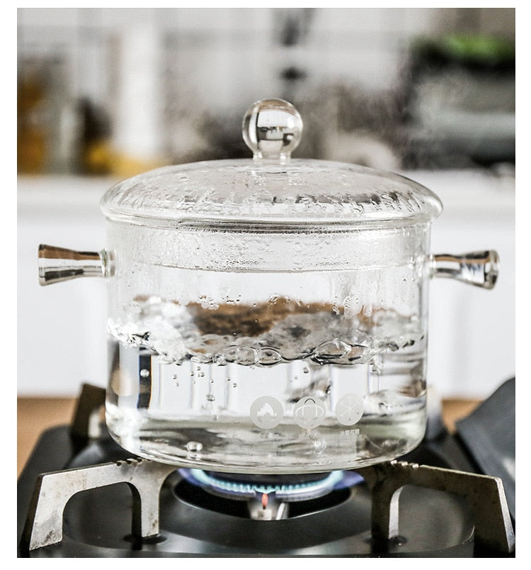 Transparent Glass Cooking Pot
