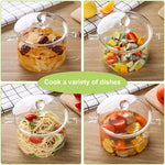 Load image into Gallery viewer, Transparent Glass Cooking Pot with Lid
